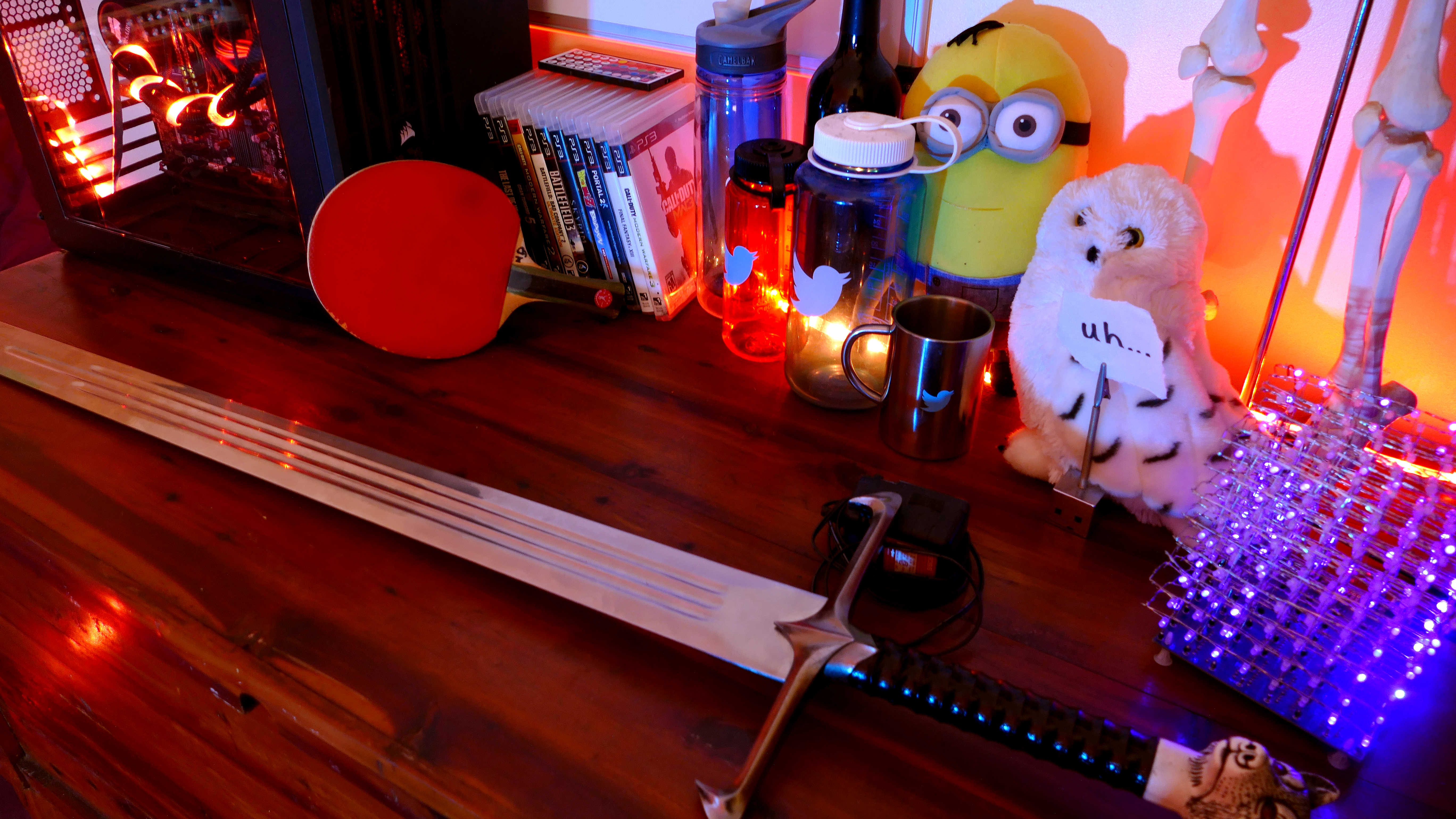 GOT sword and various items on desk